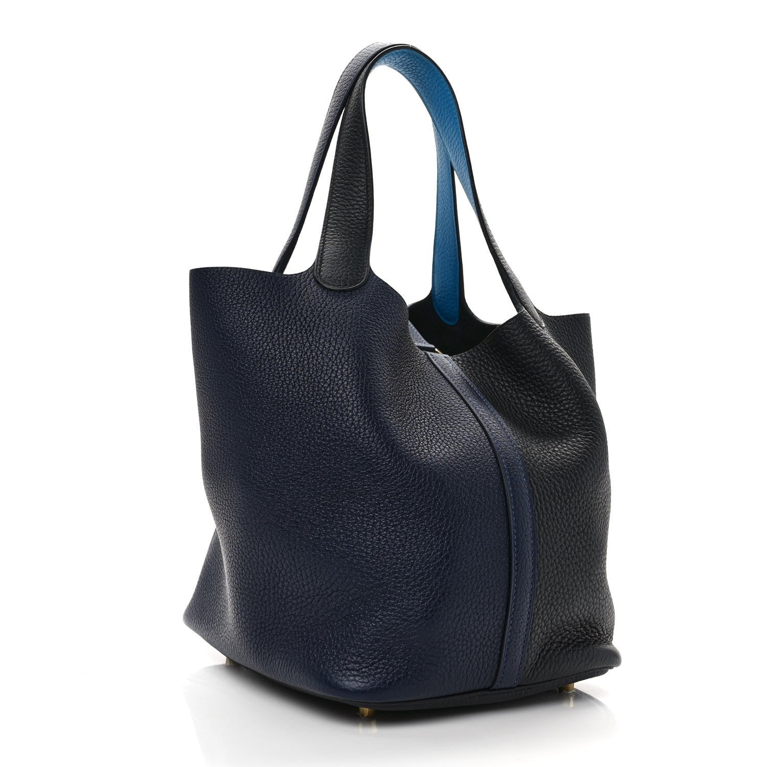 Hermes Taurillon Clemence Casaque Picotin Lock 22 MM Bleu Nuit Black Blue Frida 3 of 11