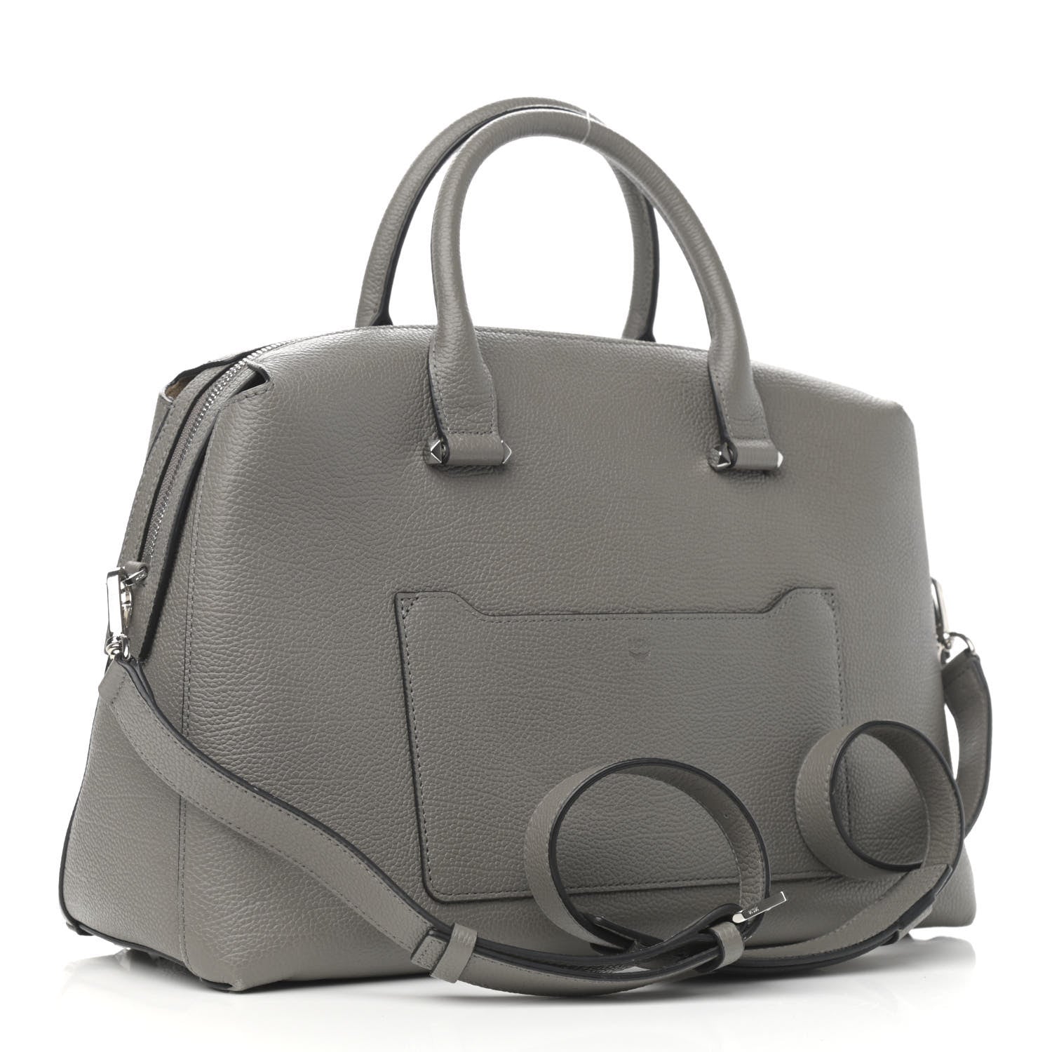 MCM Grained Calfskin Large Ella Boston Grey 2 of 12