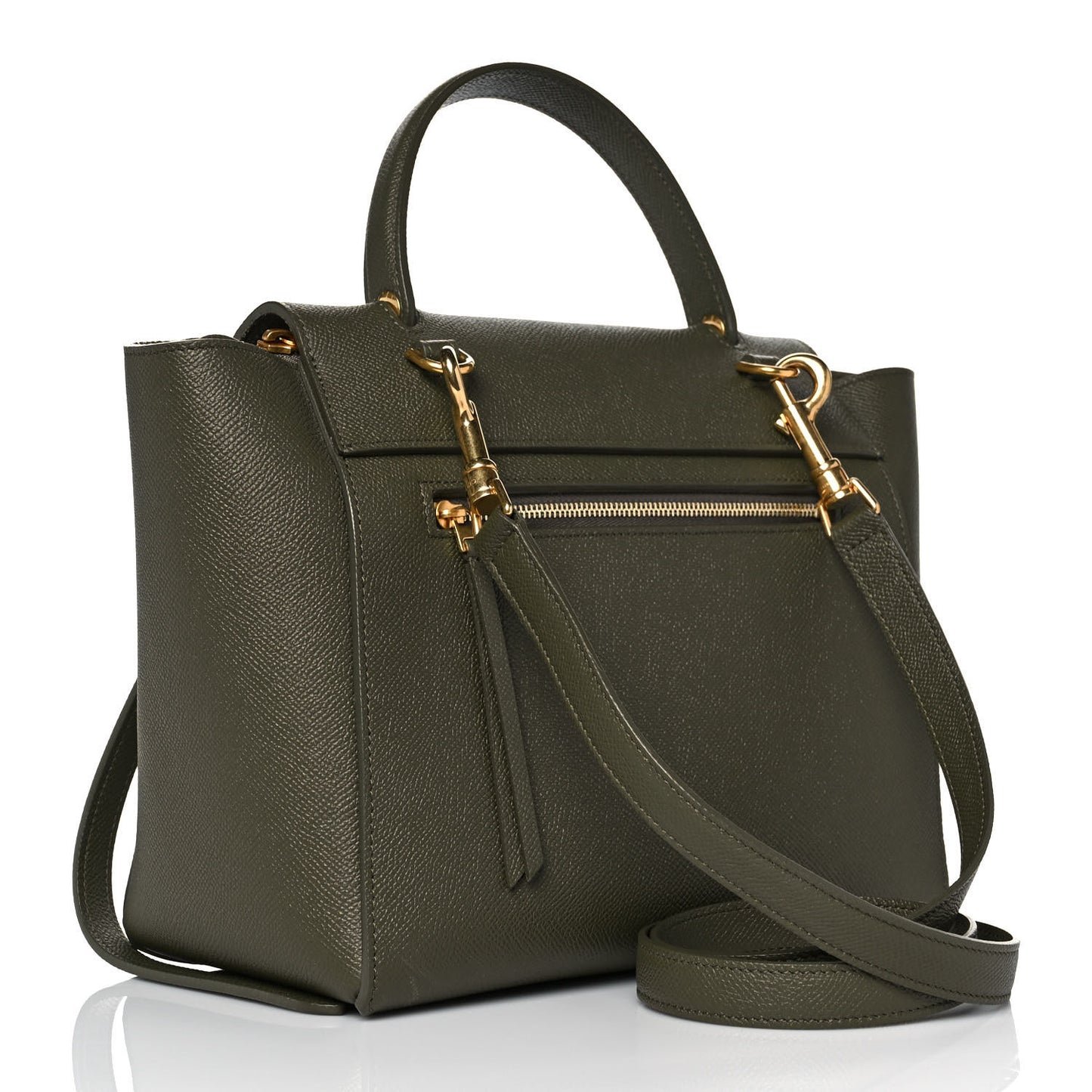 Grained Calfskin Micro Belt Bag Dark Olive