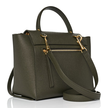Celine Grained Calfskin Micro Belt Bag Dark Olive 2 of 8