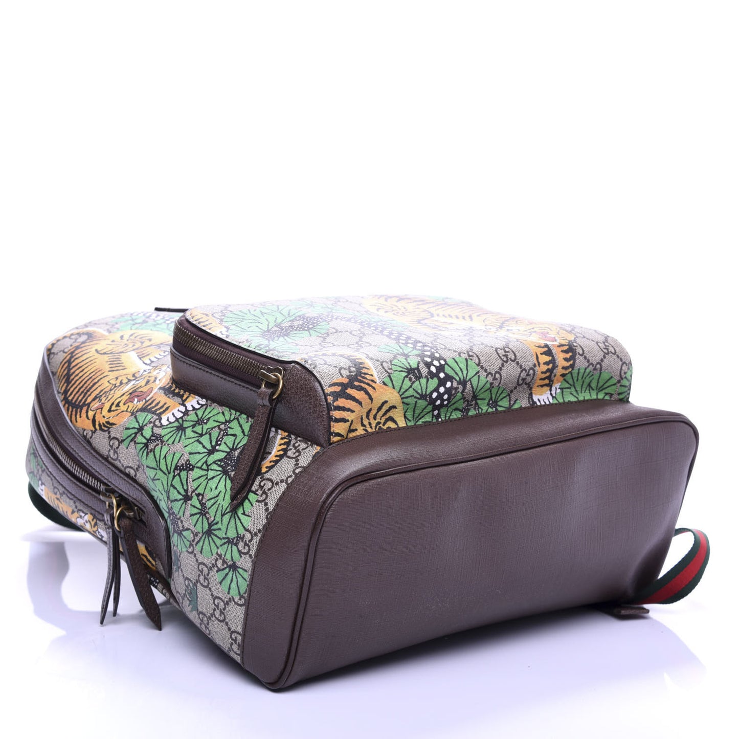 GG Supreme Monogram Bengal Web Day Backpack Beige Yard