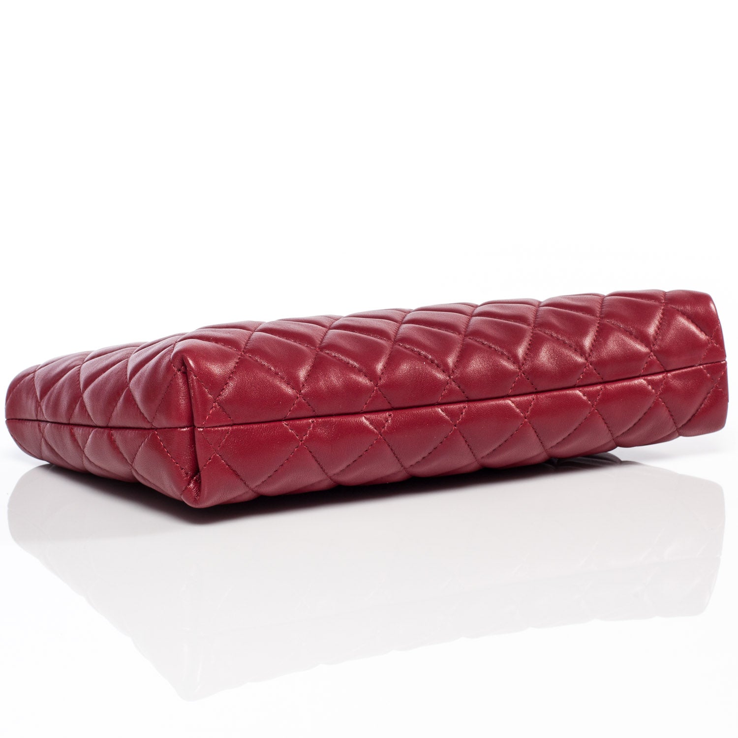 Chanel Lambskin Quilted Clutch Red 6 of 9