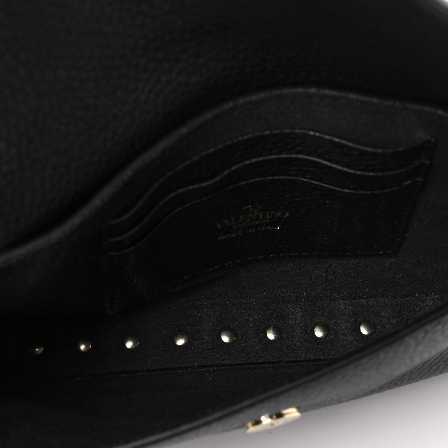 Valentino Garavani Grainy Calfskin Rockstud Crossbody Pouch Black 4 of 6