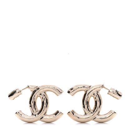 Chanel Metal Large CC Earrings Light Gold 1 of 4