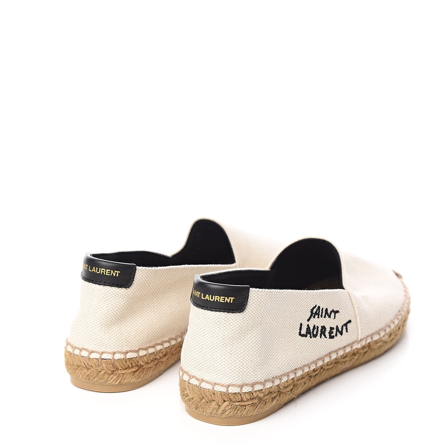Saint Laurent Canvas Nappa Elba Light Logo Embroidered Espadrilles 36.5 Panna 4 of 8