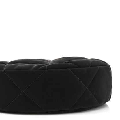 Chanel Velvet Effect Nylon Shiny Crumpled Calfskin Coco Neige Quilted Clutch With Chain Black 11 of 11