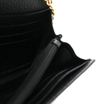 Gucci Dollar Calfskin GG Supreme Monogram Petite GG Marmont Wallet Chain Bag Black Beige Ebony 6 of 11