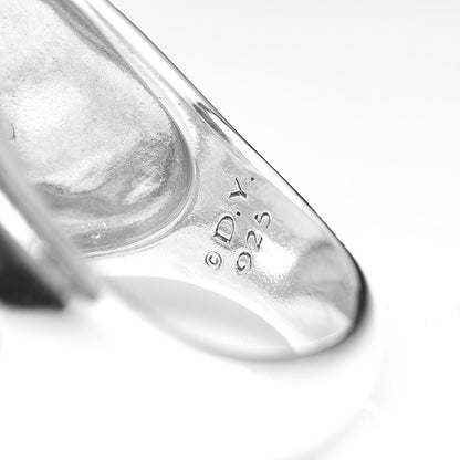 David Yurman Sterling Silver White Agate 16mm Albion Statement Ring 54 7 5 of 6