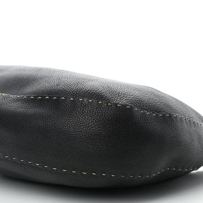 Fendi Calfskin Romano Selleria Hobo Black 9 of 13