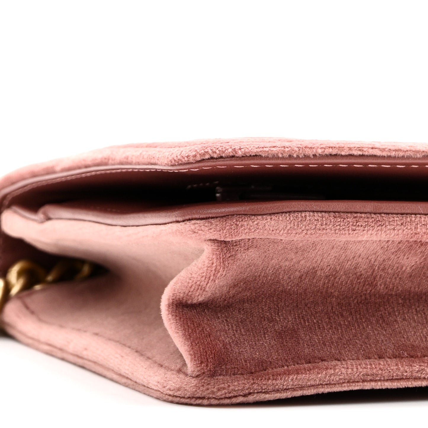 Velvet Quilted Boy Wallet On Chain WOC Pink