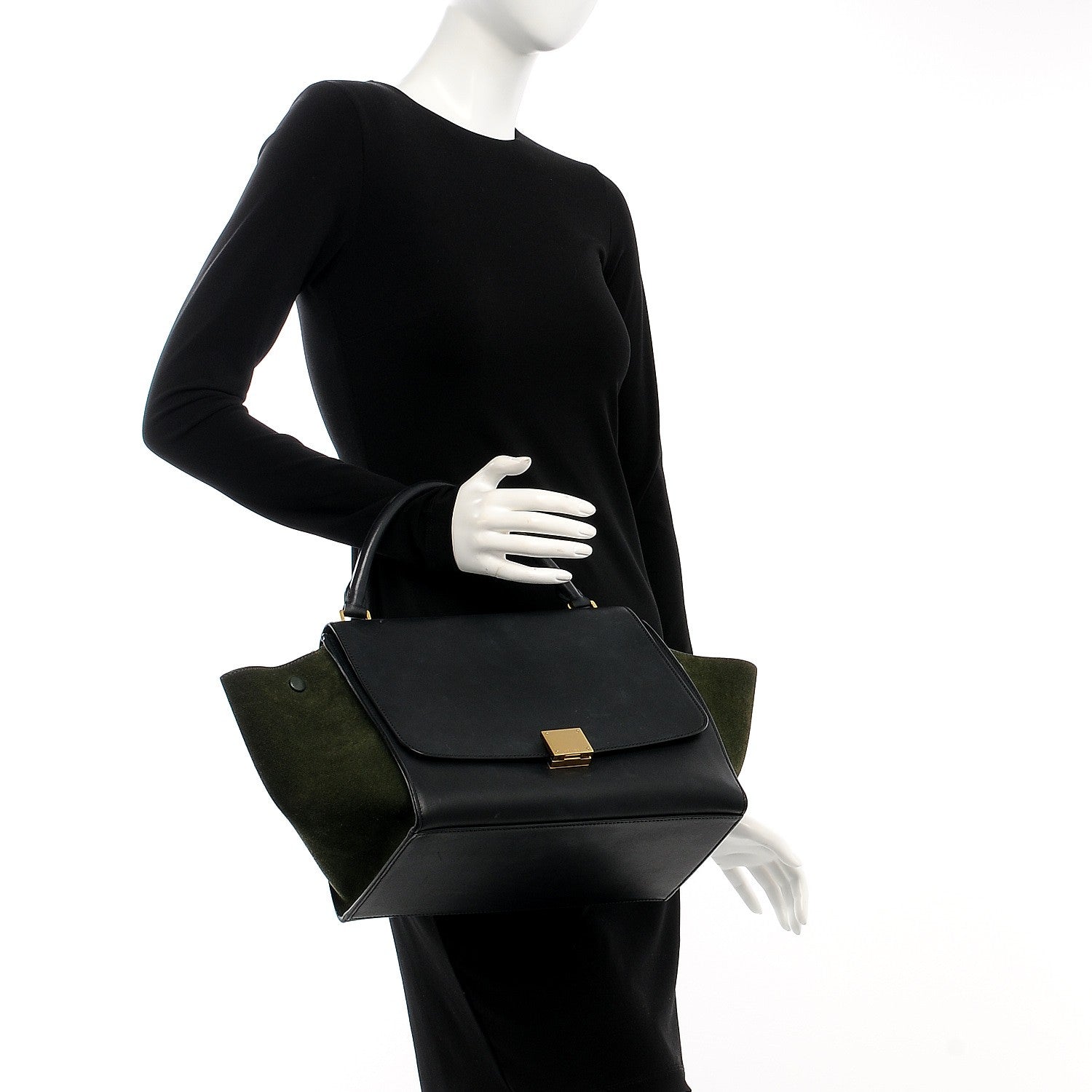 Celine Smooth Calfskin Suede Medium Trapeze Grey 2 of 16
