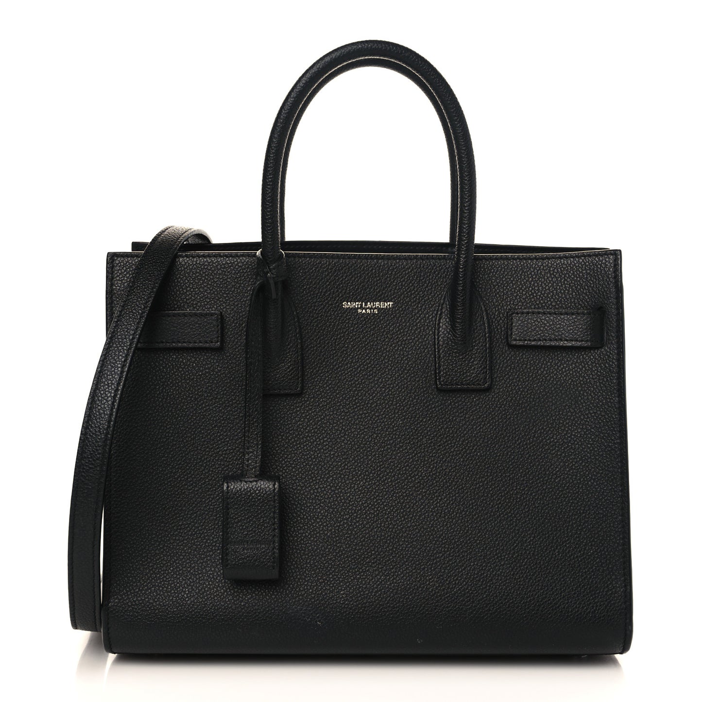 Grained Calfskin Baby Sac De Jour Black