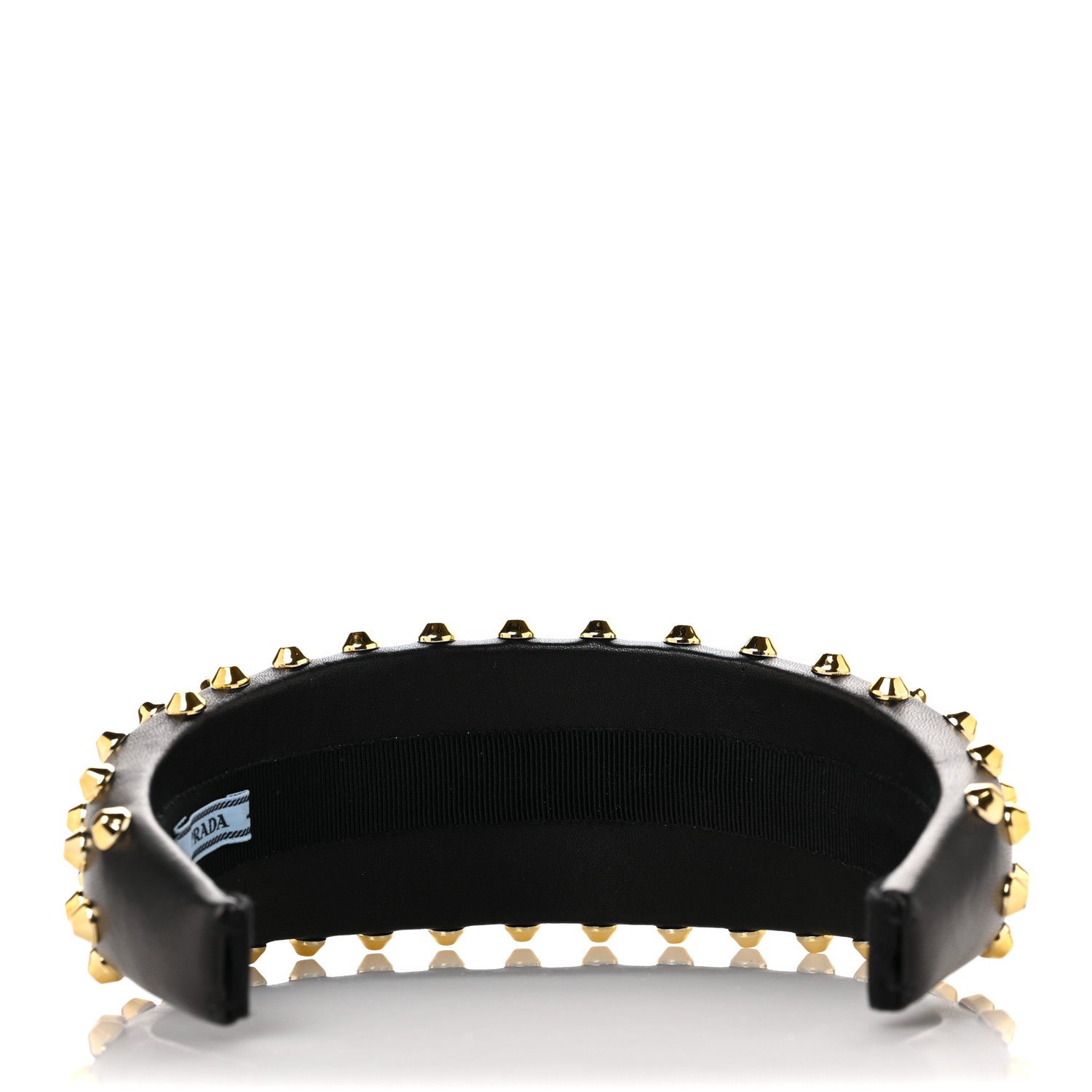 Prada Lambskin Studded Headband Black 2 of 3