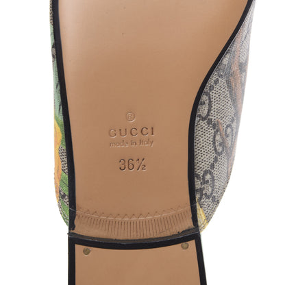 Gucci GG Supreme Monogram Tian Womens Princetown Slippers 36.5 Beige Ebony Multicolor 7 of 9