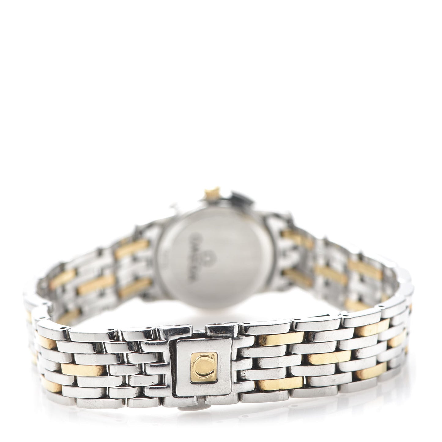 Stainless Steel 18K Yellow Gold Diamond Bezel Mother of Pearl 22mm De Ville Prestige Quartz Watch 4375.75.00