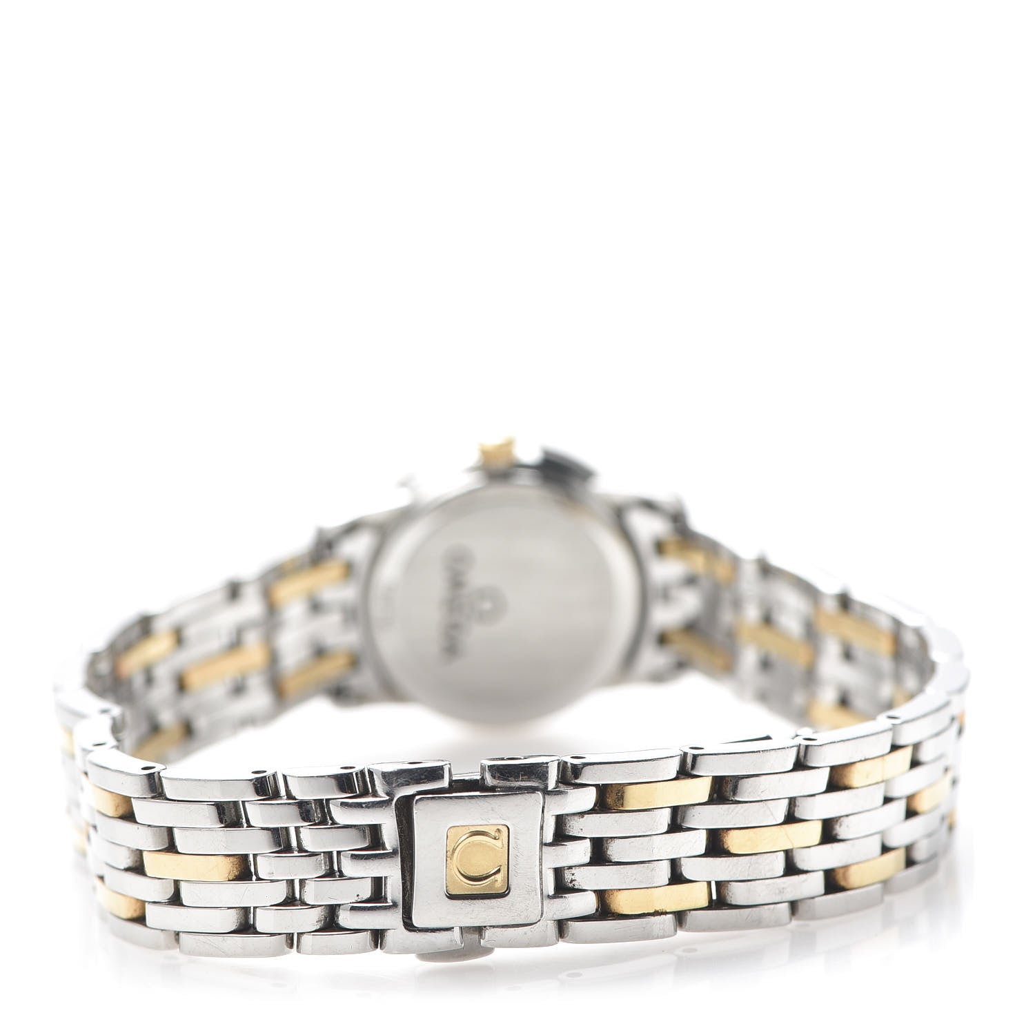 Omega Stainless Steel 18K Yellow Gold Diamond Bezel Mother of Pearl 22mm De Ville Prestige Quartz Watch 4375.75.00 4 of 7