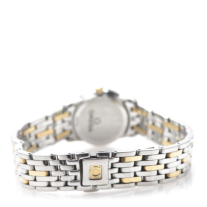 Omega Stainless Steel 18K Yellow Gold Diamond Bezel Mother of Pearl 22mm De Ville Prestige Quartz Watch 4375.75.00 4 of 7