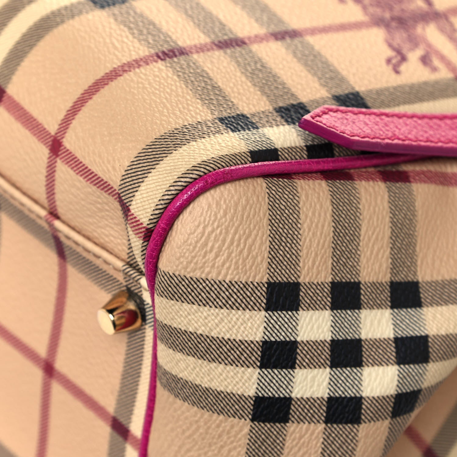 Burberry Haymarket Check Small Canterbury Tote Magenta 6 of 15