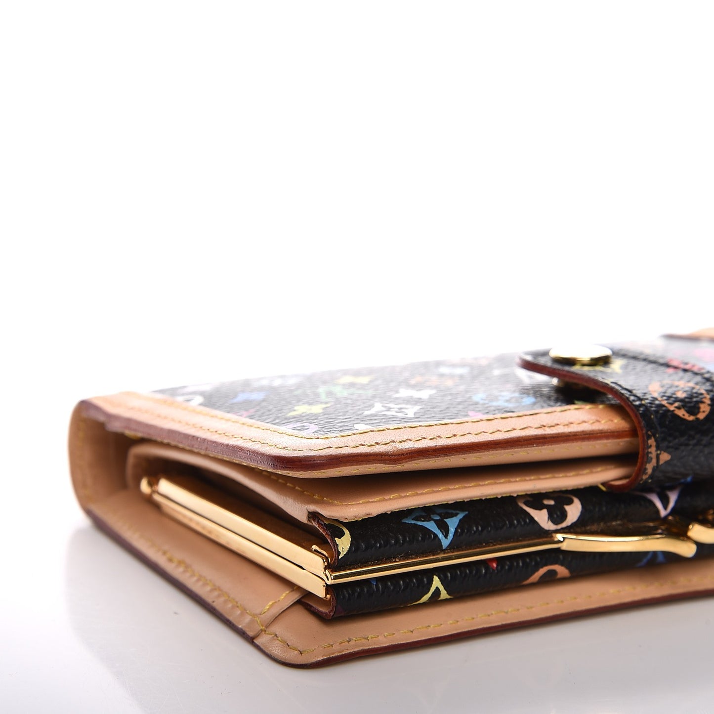 Monogram Multicolor French Purse Wallet Black