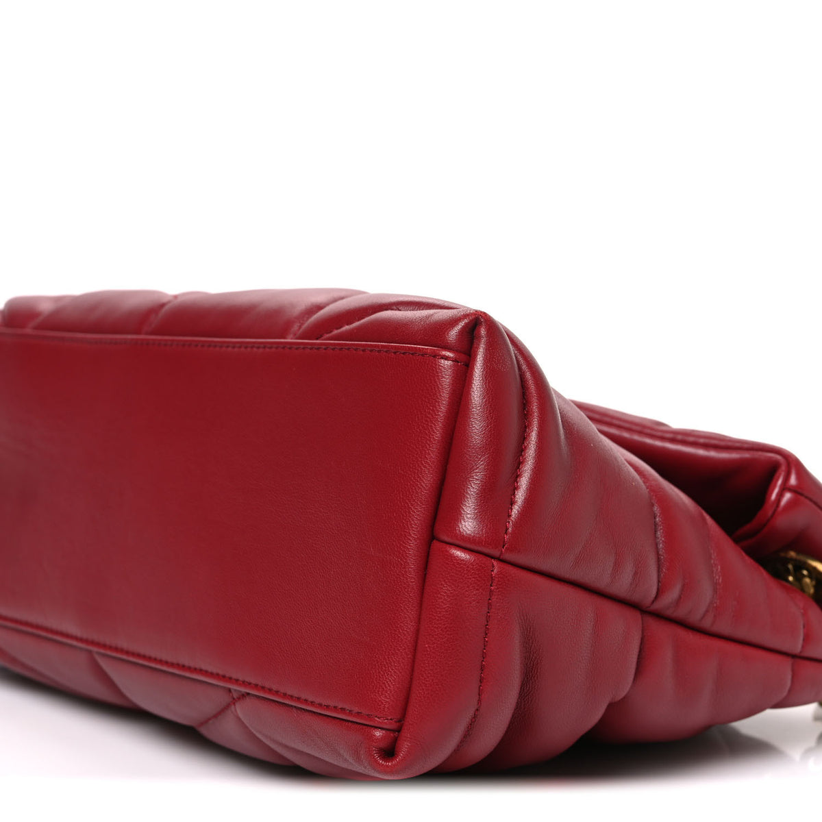 Saint Laurent Lambskin Quilted Small Loulou Puffer Monogram Chain Satchel Red 10 of 10