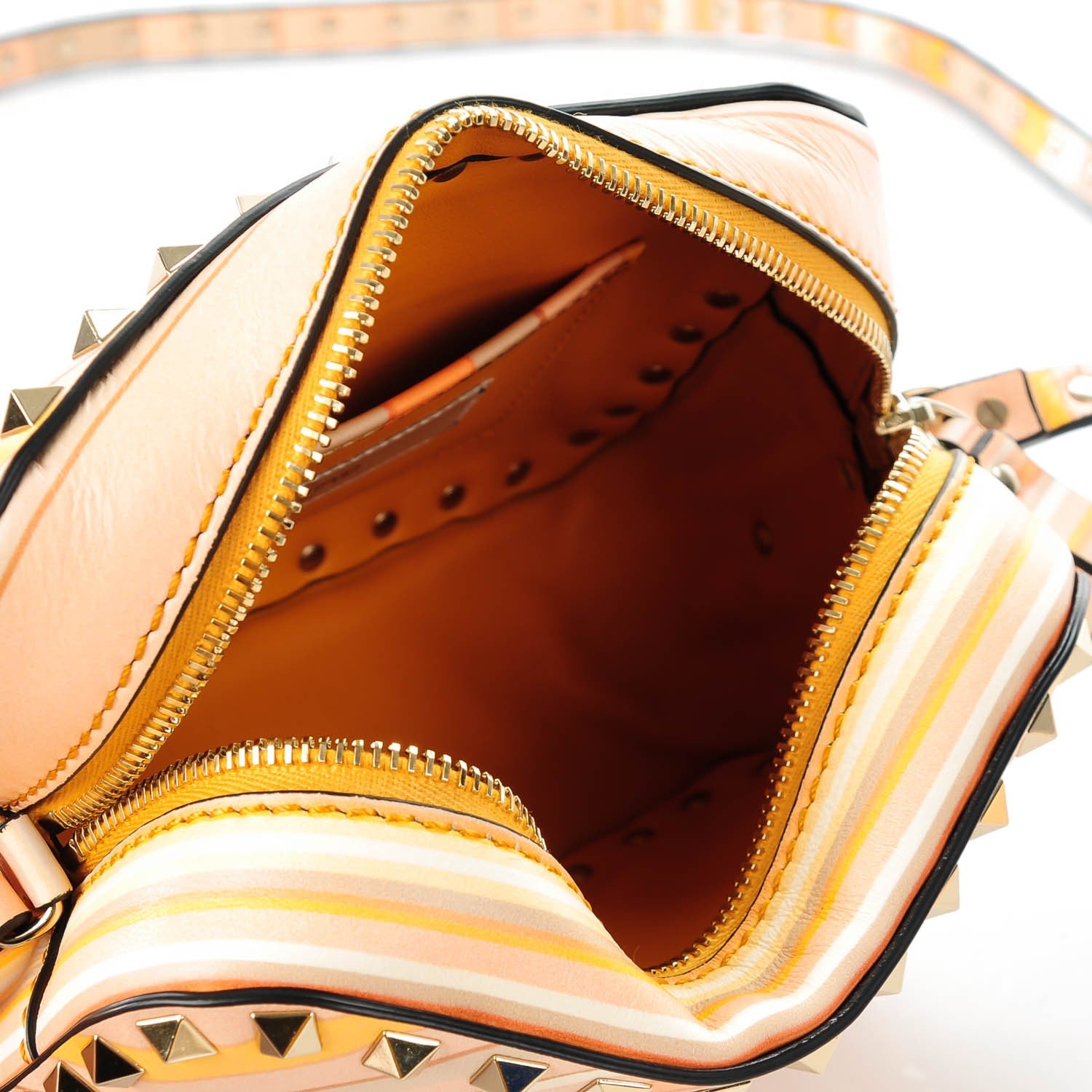 Valentino Garavani Vitello Native Couture 1975 Rockstud Camera Crossbody Bag Orange Multicolor 5 of 6