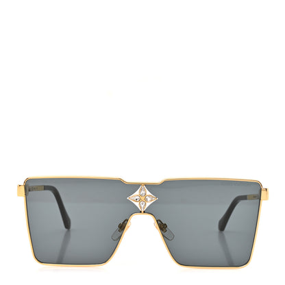 Louis Vuitton Acetate Swarovski Crystal Cyclone Sunglasses Z1700U Gold 2 of 7