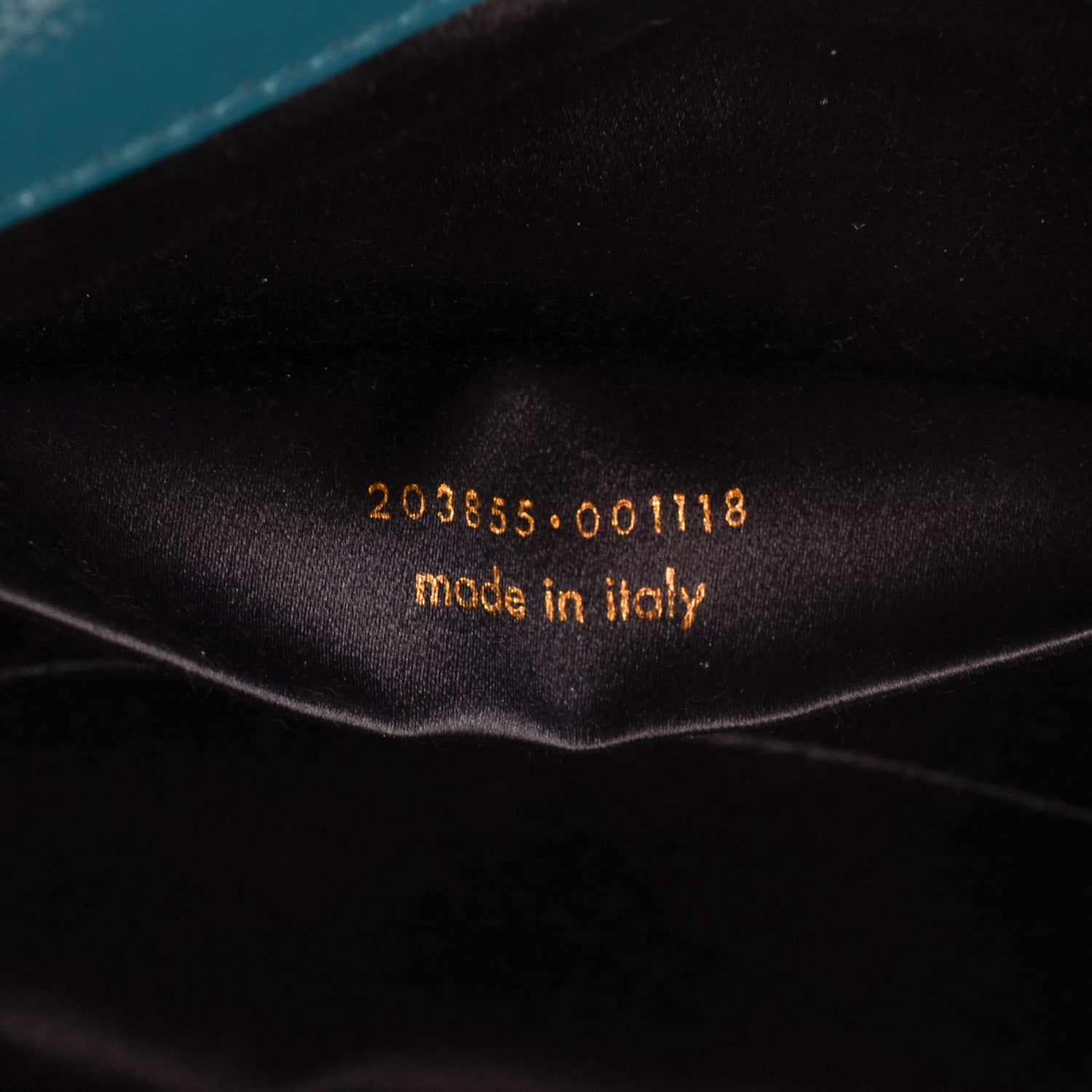 Saint Laurent Textured Patent Monogram Large Belle de Jour Clutch Turquoise 7 of 9