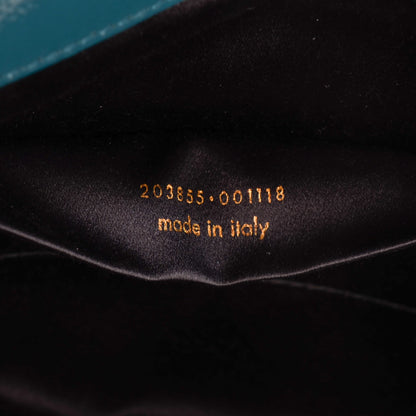 Saint Laurent Textured Patent Monogram Large Belle de Jour Clutch Turquoise 7 of 9