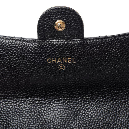 Chanel Caviar Quilted Large Gusset Flap Wallet Black 8 of 11