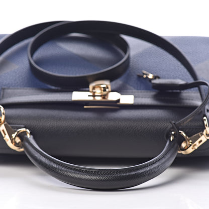 Hermes Epsom Taurillon Clemence Chevre Mysore Horseshoe Kellygraphie Lettre X Kelly Sellier 28 Noir Bleu Indigo Bleu Saphir 10 of 36