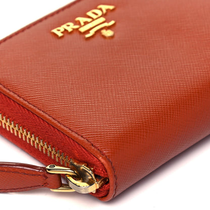 Prada Saffiano Metal Coin Purse Papaya 8 of 9
