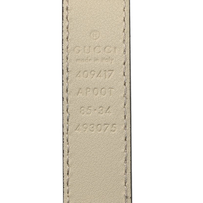 Gucci Calfskin Double G 20mm Belt 85 34 Mystic White 3 of 7