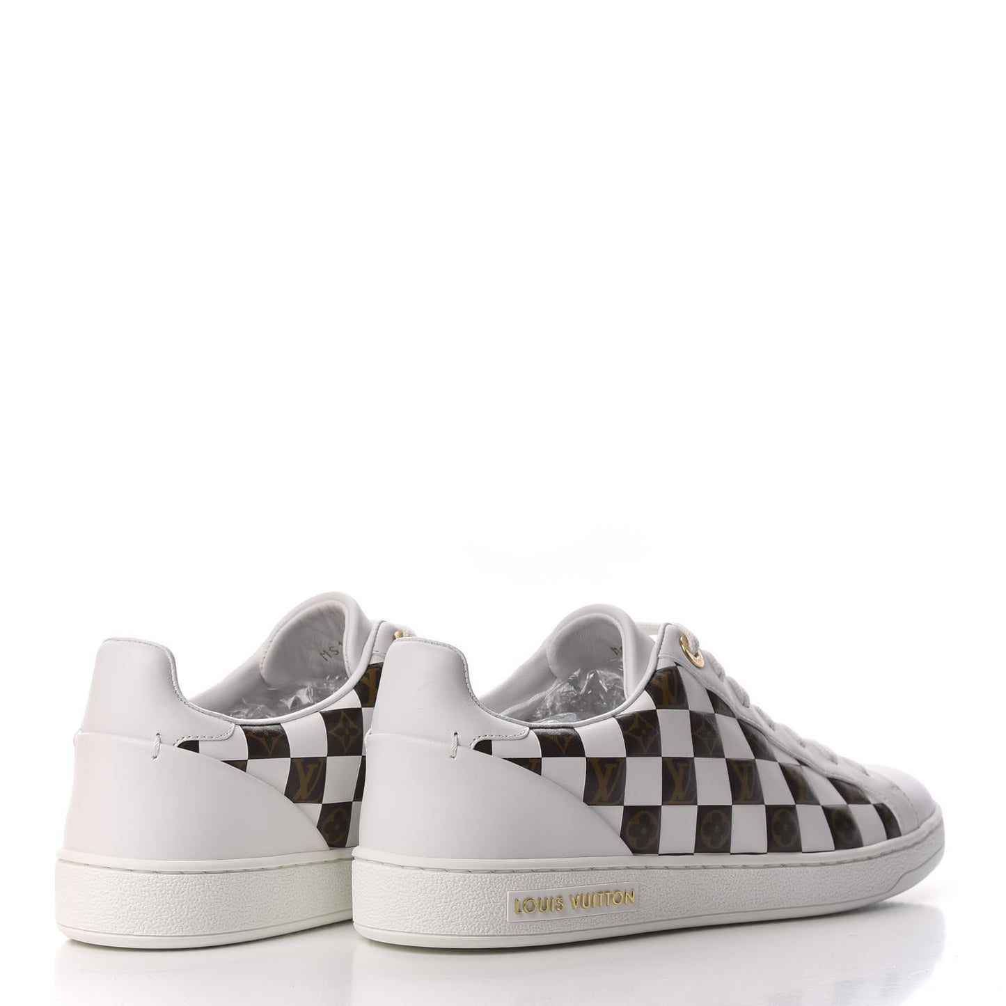 Calfskin Monogram Damier Tressage Frontrow Sneakers 37.5 White