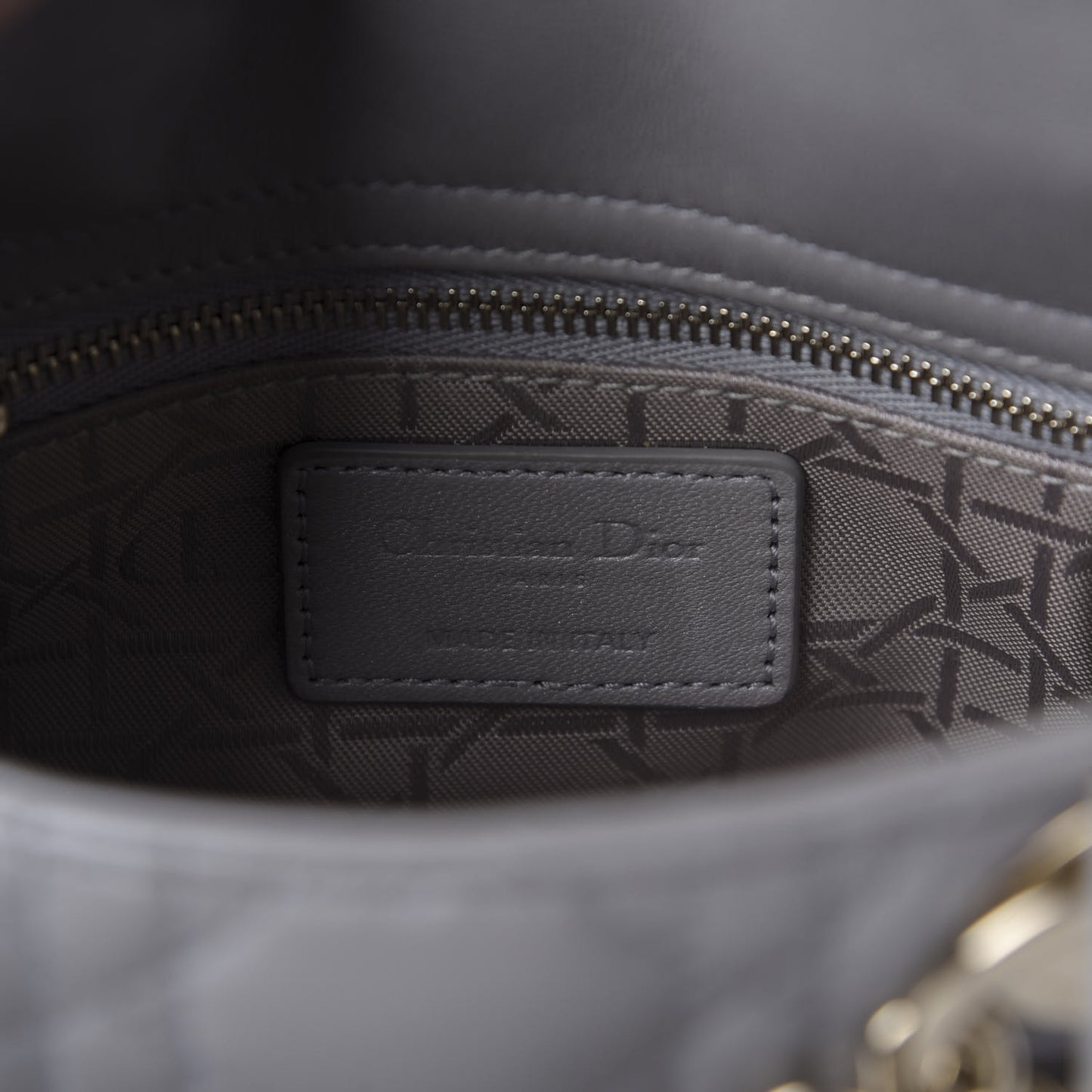 Lambskin Cannage Mini Lady Dior Grey