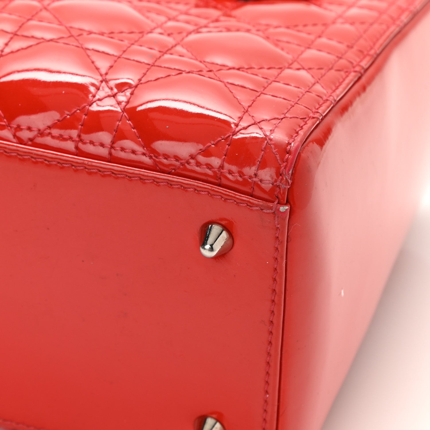 Christian Dior Patent Cannage Medium Lady Dior Red 11 of 12