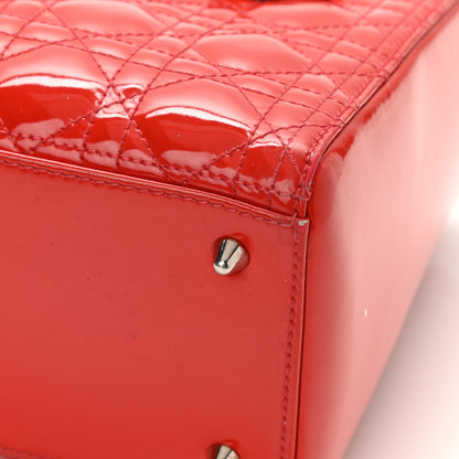 Christian Dior Patent Cannage Medium Lady Dior Red 11 of 12