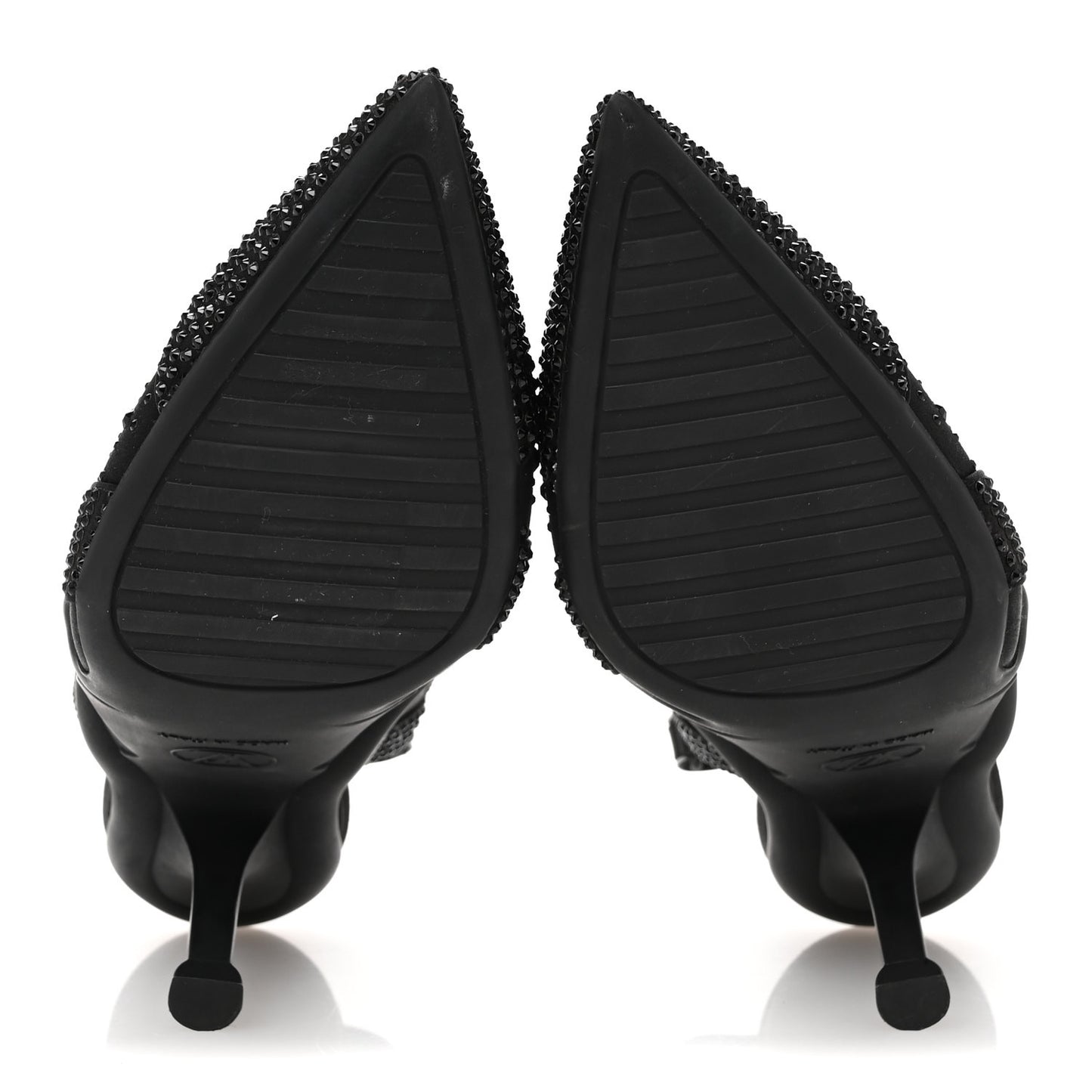 Satin Embellished Archlight Slingback Pumps 36 Black