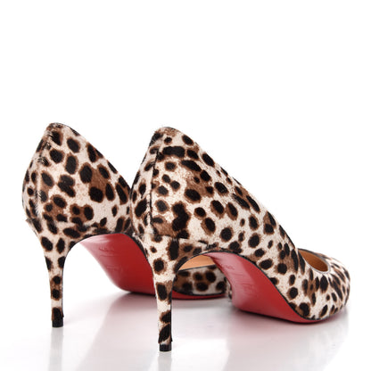 Christian Louboutin Pony Hair Dark Leopard Iriza 70 Pumps 38.5 Brown White 4 of 7