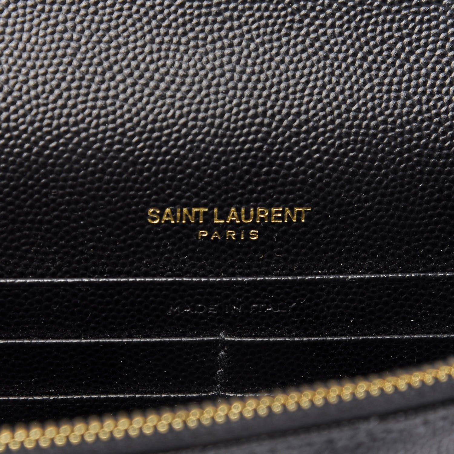 Saint Laurent Grain De Poudre Matelasse Chevron Monogram Envelope Chain Wallet Black 7 of 7