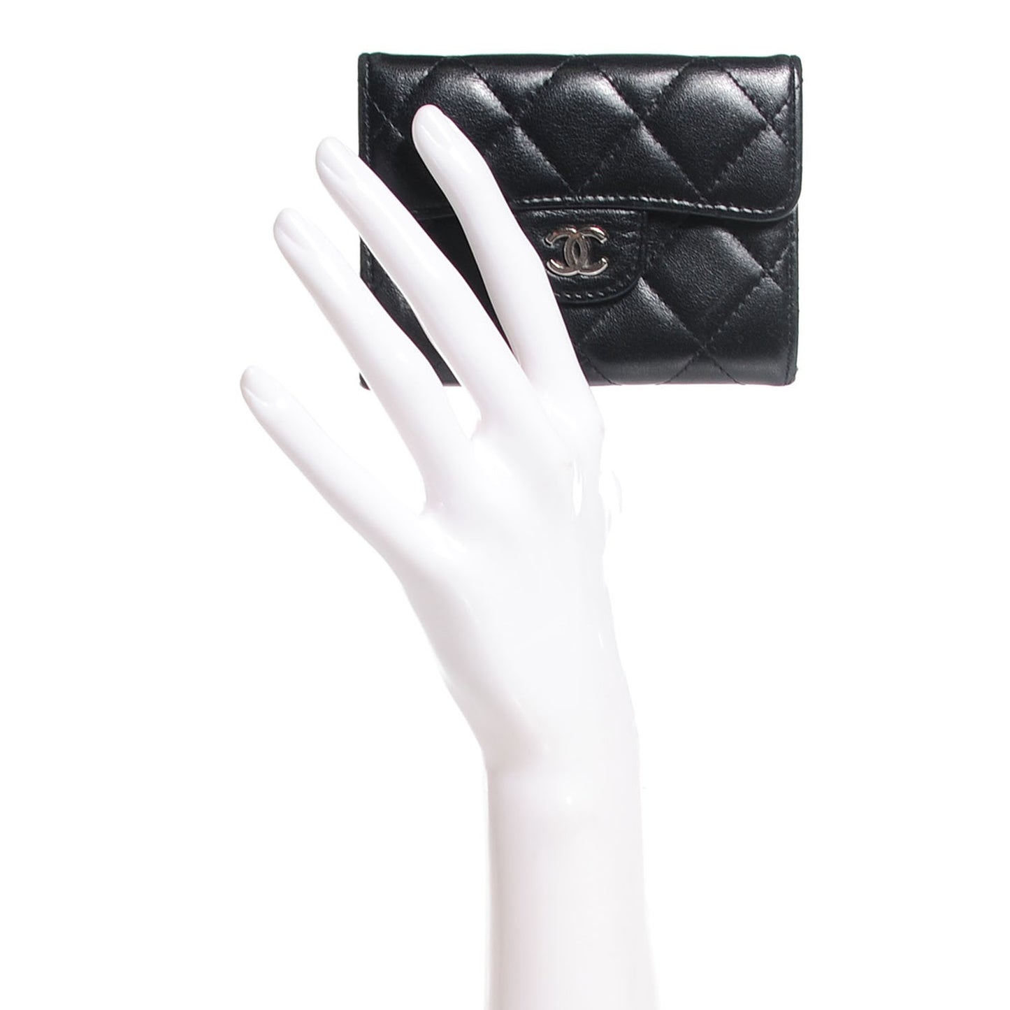 Lambskin Quilted Coin Purse Black