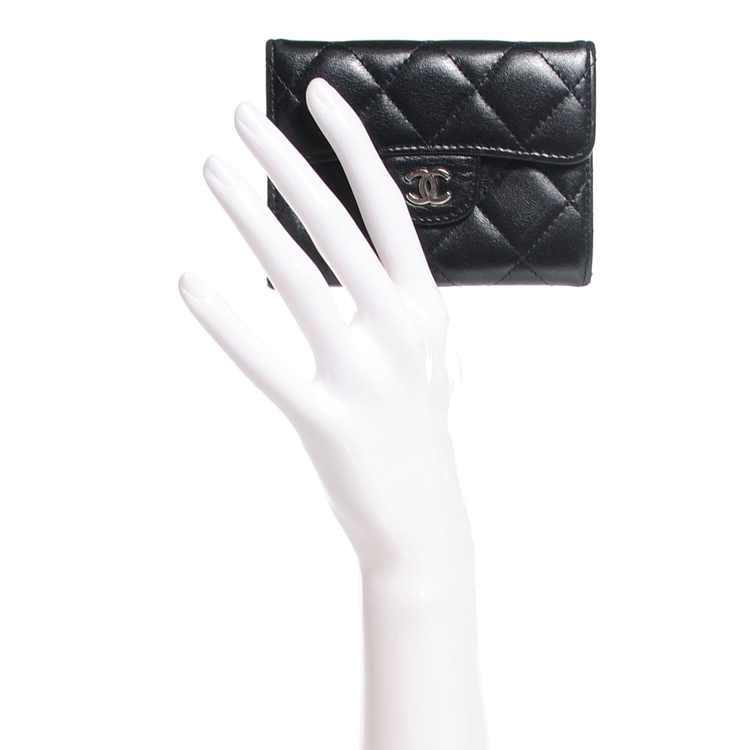 Chanel Lambskin Quilted Coin Purse Black 2 of 8