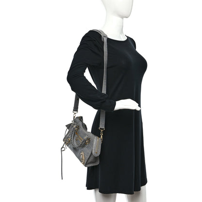 Balenciaga Calfskin Crocodile Embossed Gold Metallic Edge Hardware Mini City Haussmannien 3 of 8