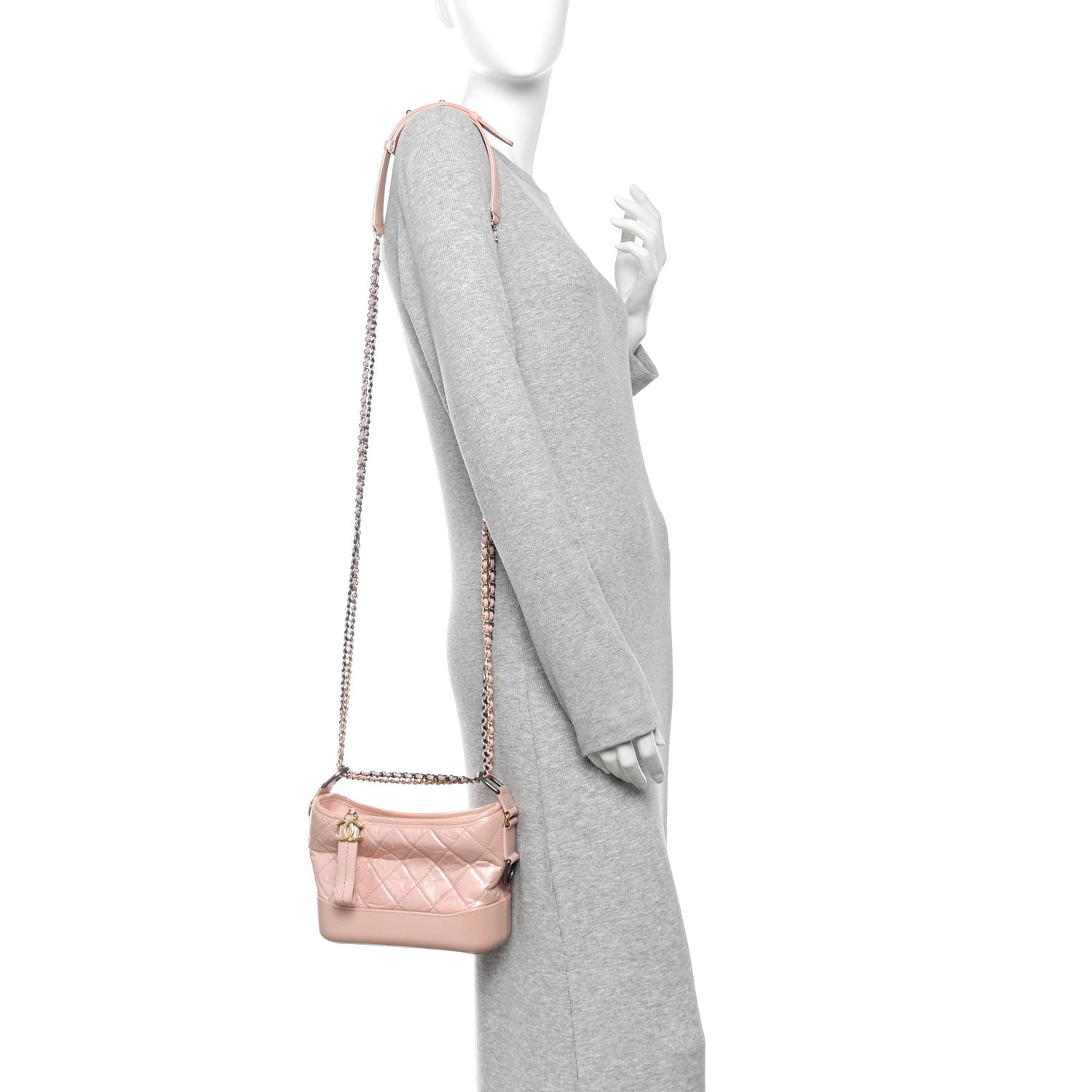 Chanel Iridescent Aged Calfskin Quilted Small Gabrielle Hobo Rose Rose 2 of 13