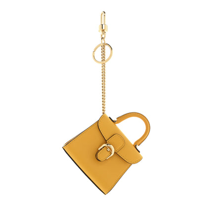 Delvaux Calfskin Mini Brillant Bag Charm Yellow 1 of 7