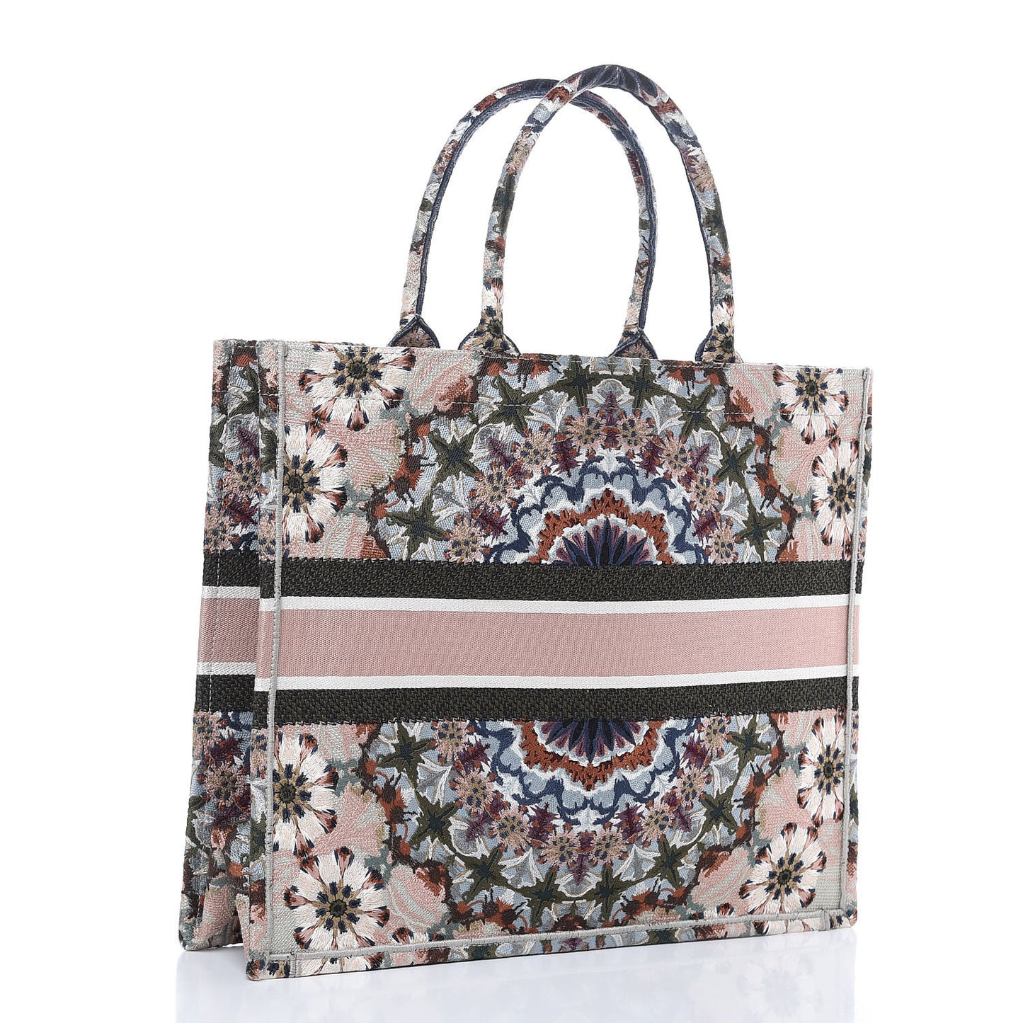 Canvas Embroidered KaleiDioroscopic Book Tote Multicolor