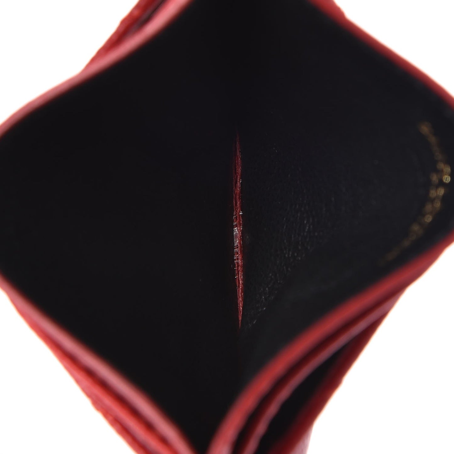 Grain De Poudre Matelasse Chevron Monogram Credit Card Case New Red