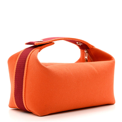 Hermes Canvas Small Bride-A-Brac Pouch Orange Burgundy 4 of 8