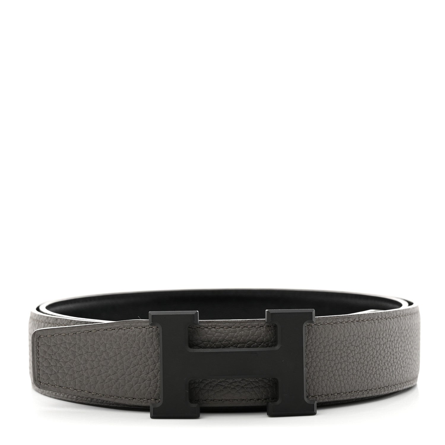 Hermes Box Togo 32mm Matte H Belt 100 Black Etain 1 of 10