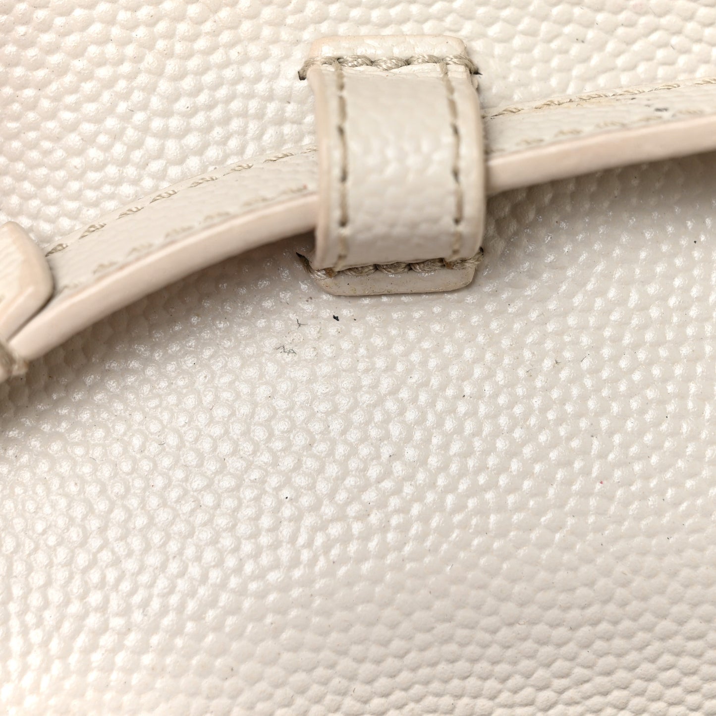 Grain De Poudre Matelasse Chevron Monogram Chain Wallet Icy White