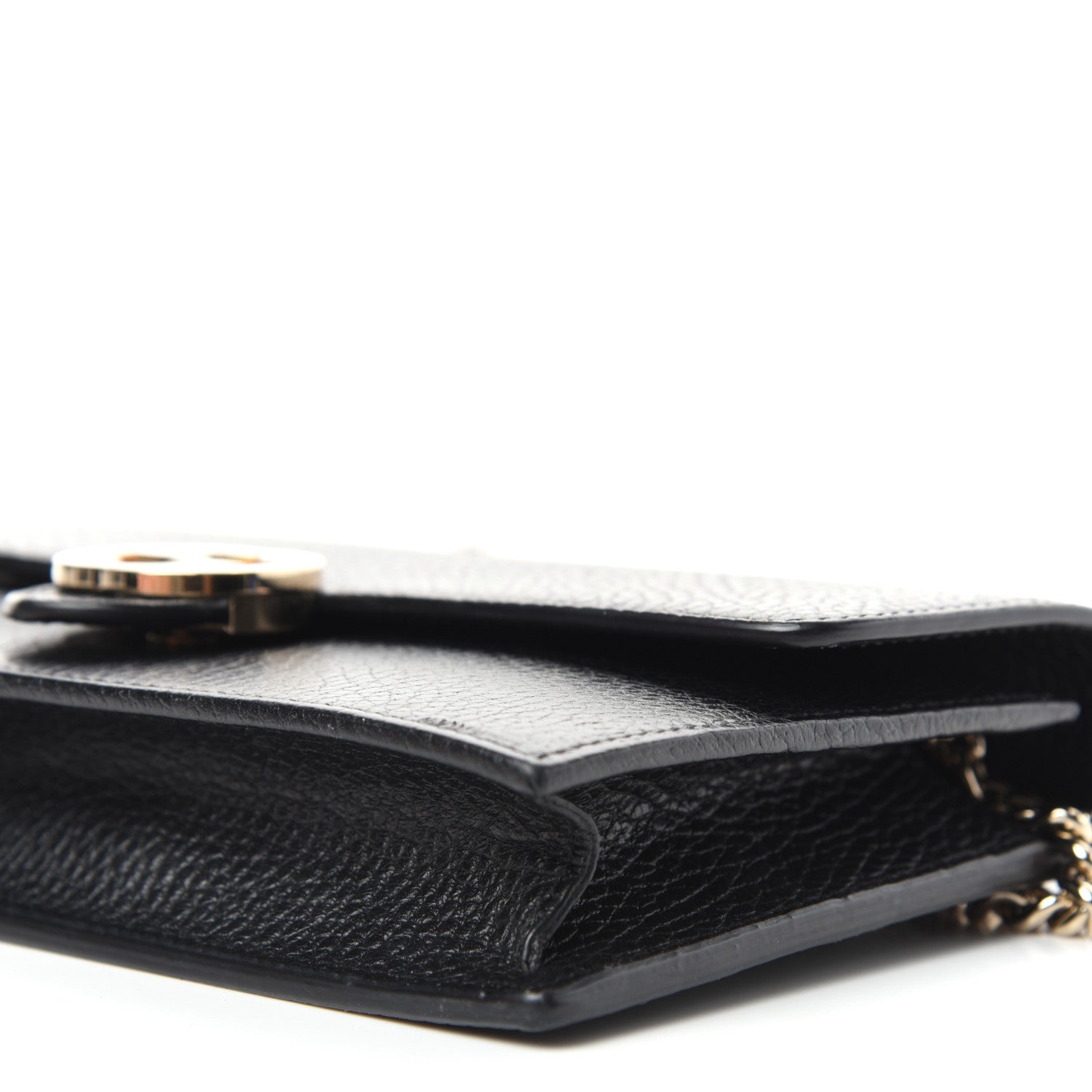 Gucci Dollar Calfskin Interlocking G Chain Wallet Black 8 of 9
